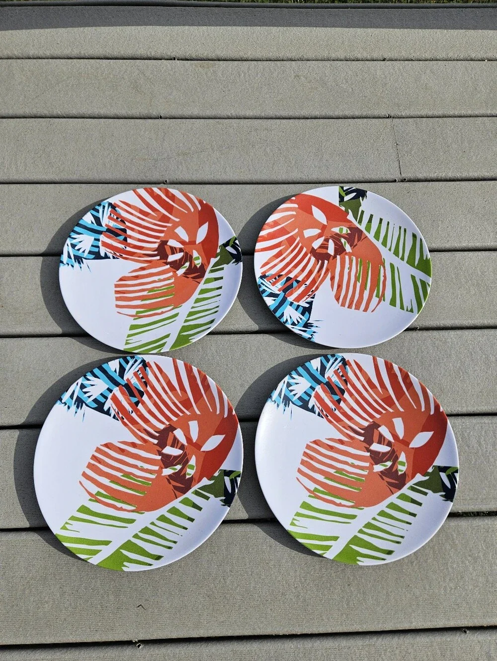 Tropical Jungle Monstera Palm Dinner Plates 11
